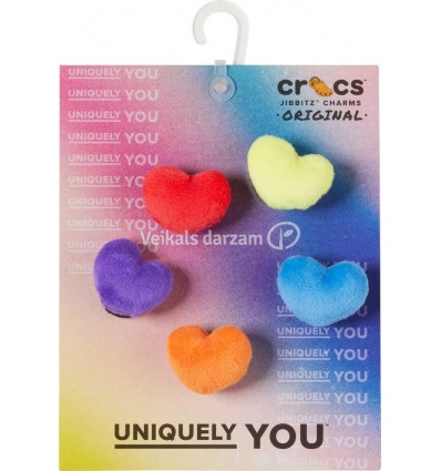 CROCS AKSESUĀRI FUZZY HEART 5GAB