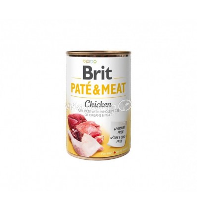 BRIT CARE CHICKEN&TURKEY PATE&MEAT KONSERVĒTS 400G KUCĒNIEM