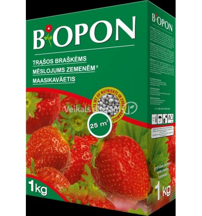 BIOPON GRANULĒTAIS MĒSLOJUMS ZEMENĒM 1 KG