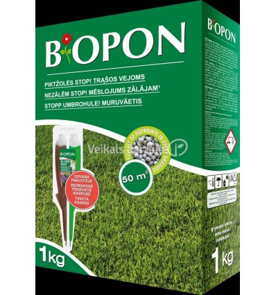 BIOPON GRANULĒTAIS MĒSLOJUMS ZĀLĀJIEM AR NEZĀLĒM 1 KG