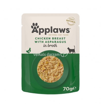 APPLAWS CHICKEN & ASPARAGUS & WILD RICE KONSERVI 70G KAĶIEM 8002ML-A