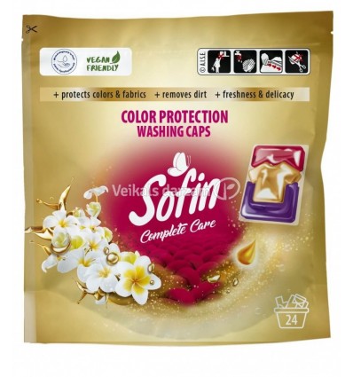 SOFIN MAZGĀŠANAS KAPSULAS N24 KRĀSAINAI VEĻAI COMPLETE CARE&COLOR PROTECTION, 24GAB